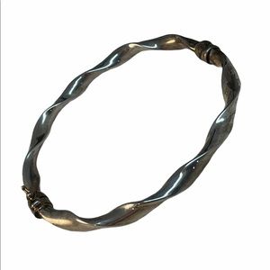 Sterling silver 925 twist bangle bracelet